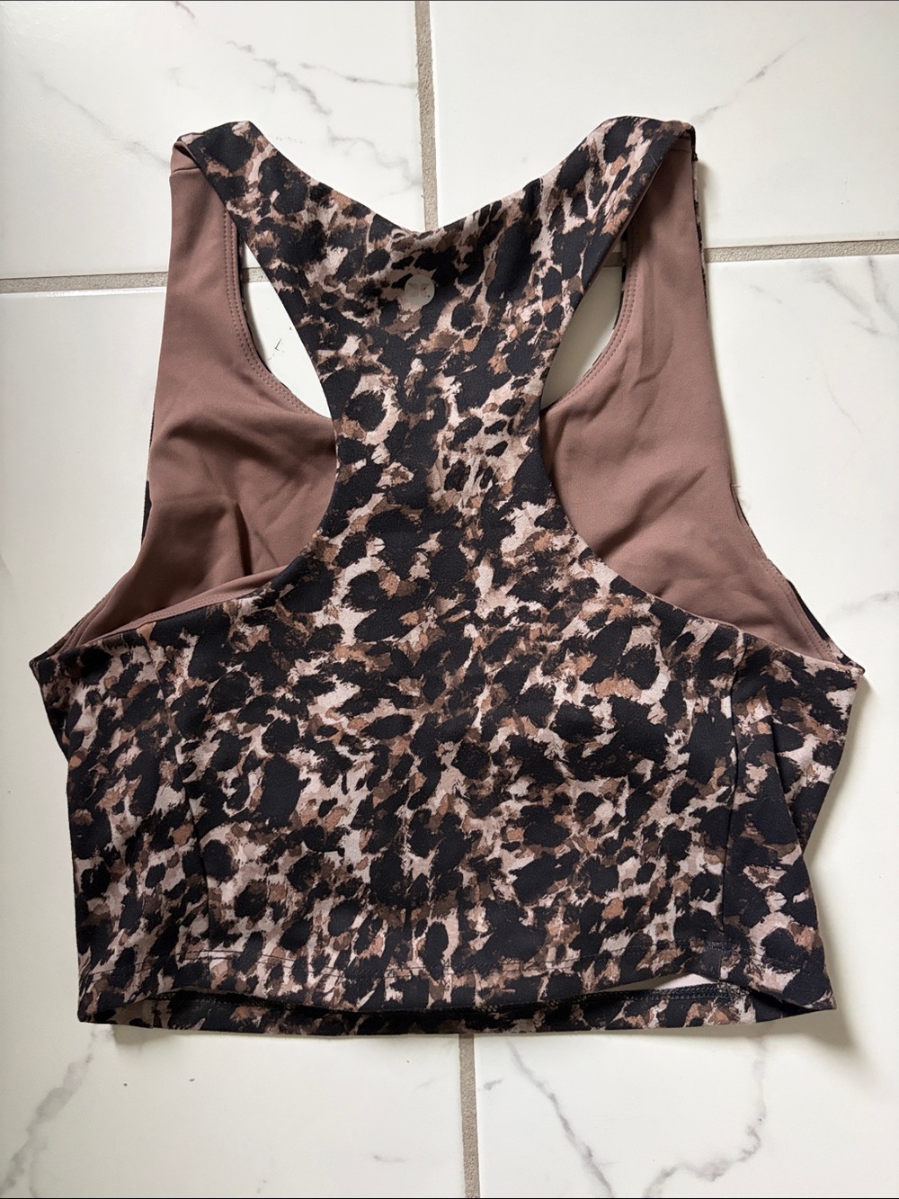 RBX Leopard-Print Racerback Sports Bra/Crop - Picture 2 of 6